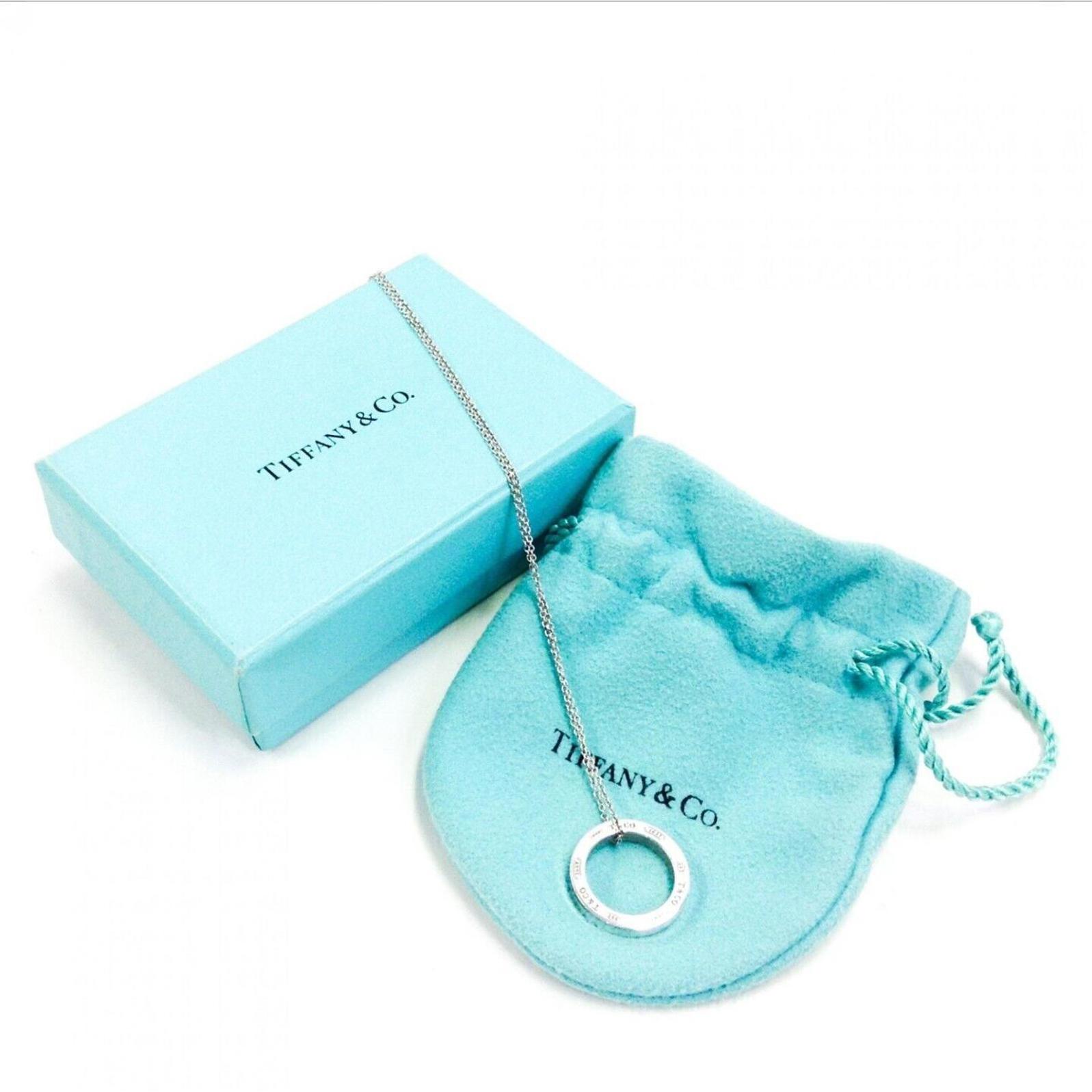Tiffany & Co. 1837 Silver Circle Pendant Necklace Sv925 40cm Preowed